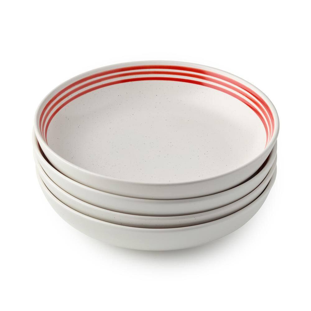 Dockside 36 fl. oz. Red Stoneware Soup Bowl (Set of 4) - Hercitys