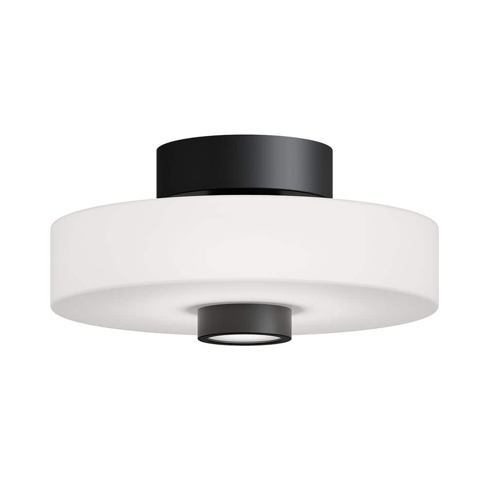 Sydney 13 in. 1-Light Black LED Semi-Flush Mount - Hercitys