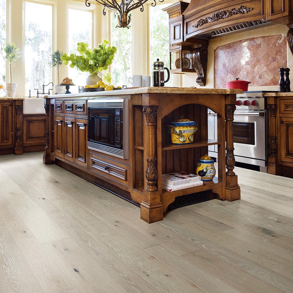Seacliff French Oak 1/2 in. T x 5 & 7 in. W Tongue & Groove Distressed Engineered Hardwood Flooring (24.9 sq. ft./case) - Hercitys