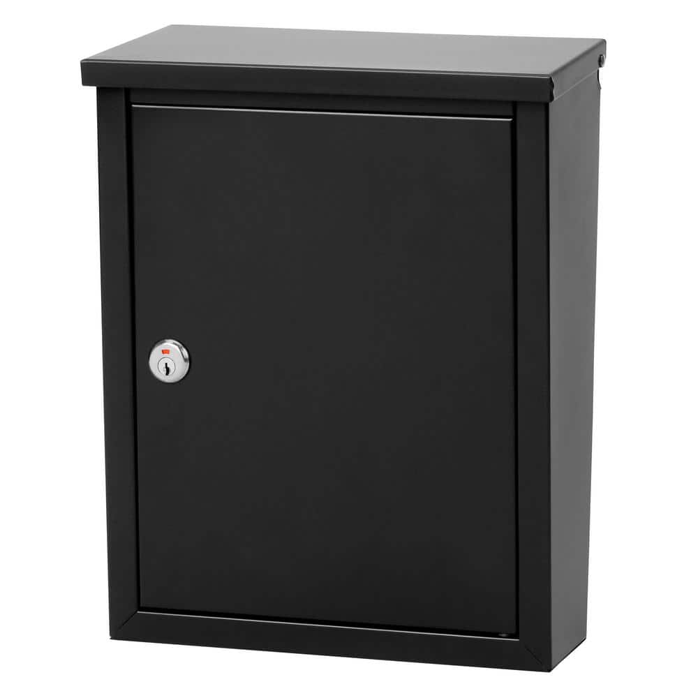 Chelsea Black, Small, Steel, Locking, Wall Mount Mailbox - Hercitys