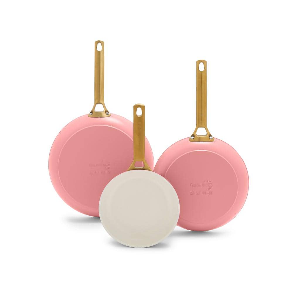 Reserve 3-Piece Ceramic Non-Stick Fry Pan Set in Coral - Hercitys