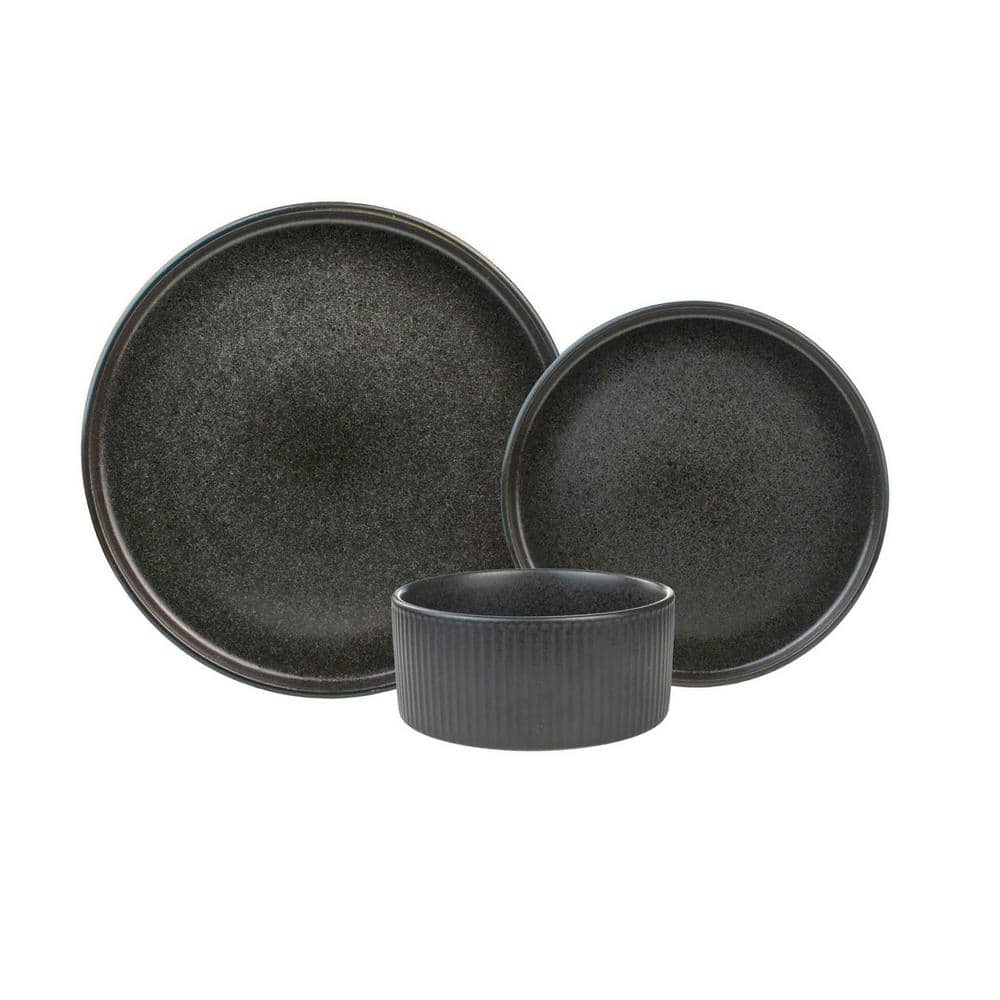 Anderson Black Stoneware 12-Pieces Set - Hercitys