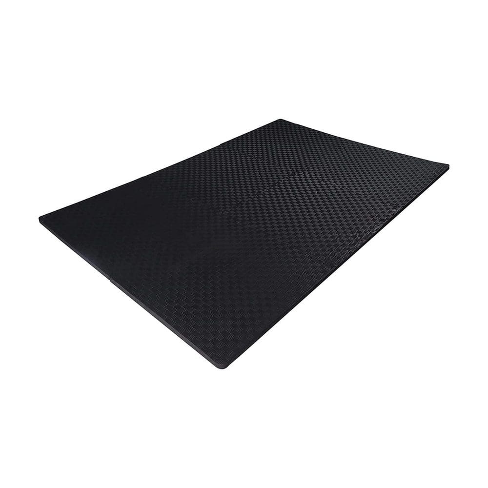 Black 24 in. W x 24 in. L x 1 in. T EVA Interlocking Foam Gym Flooring Mat (6 Tiles/Pack) (24 sq. ft.) - Hercitys