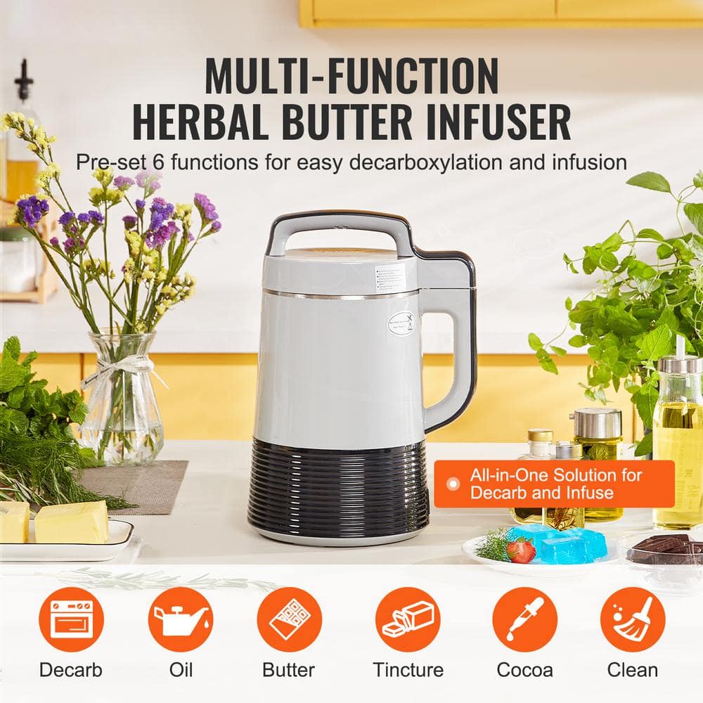 6-Function Butter Maker and Oil Infuser, Custom Temp/Time, Herbal Butter Machine, Oil Extraction Recipe Book Accessories - Hercitys