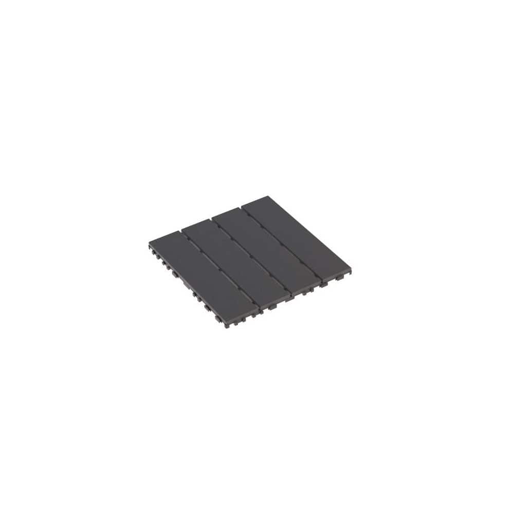 Pathway Tile Plastic Floor Paver 12 in. x 12 in. Outdoor Patio Interlocking Deck Tile in Gray 0.8 in. H (Pack of 44) - Hercitys
