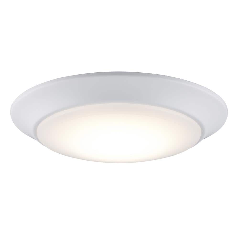 Vanowen 7.5 in. White Integrated LED Miniature Disk Flush Mount Ceiling Light Fixture with Acrylic Shade - Hercitys
