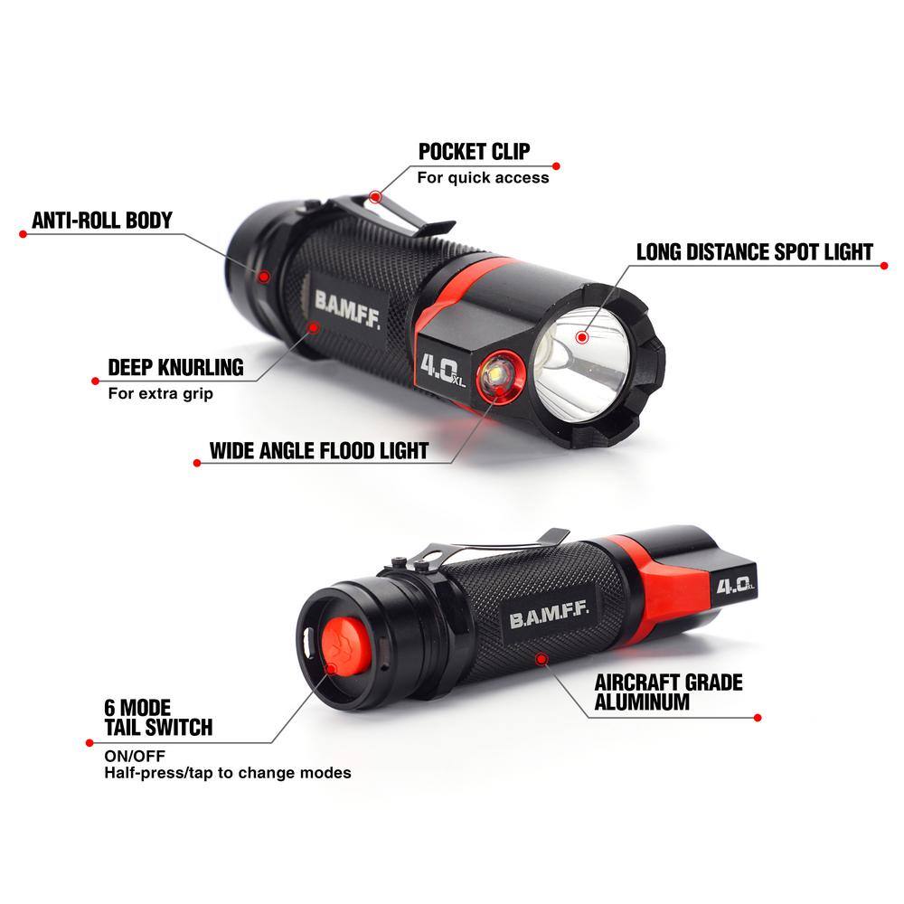 BAMFF 4.0 XL- 400 Lumen Dual LED Tactical Flashlight - Hercitys