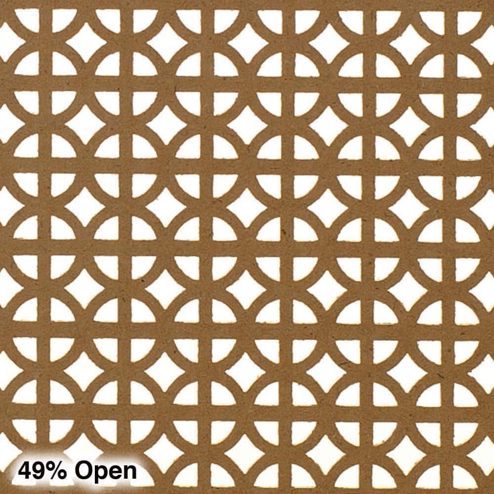 72 in. x 24 in. x 1/8 in. Unfinished Circle Decorative Perforated Paintable MDF Screening Panel Insert - Hercitys