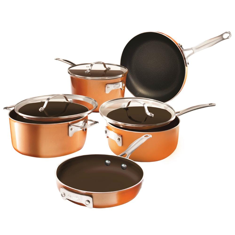 StackMaster 8-Piece Aluminum Ultra-Nonstick Cast Textured Ceramic Coating Cookware Set - Hercitys