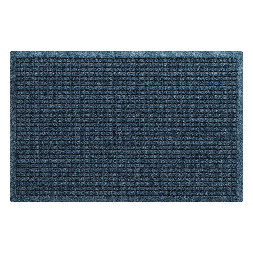 Waterhog Squares 23 in. x 35 in. PET Polyester Indoor Outdoor Door Mat Navy - Hercitys