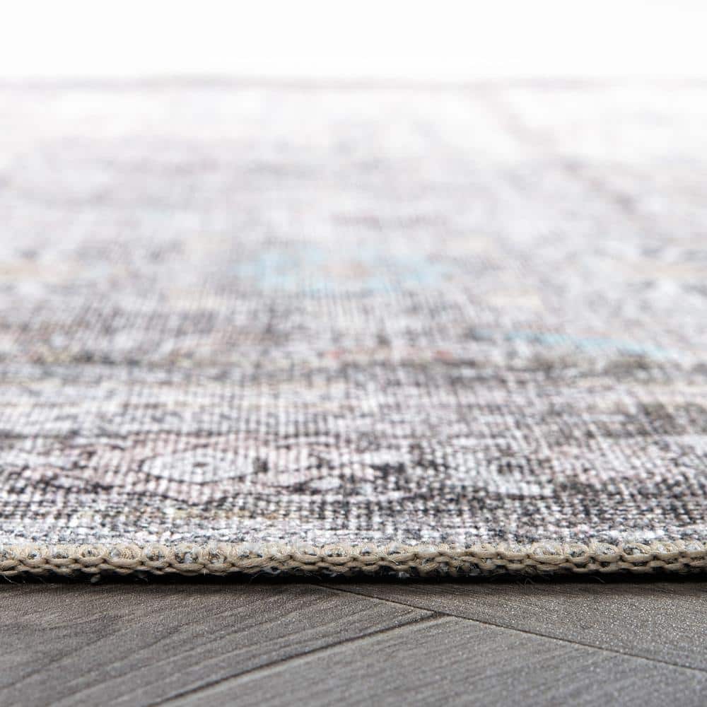 Amber Olive 5 ft. x 7 ft. Vintage Inspired Machine Washable Non Slip Area Rug - Hercitys