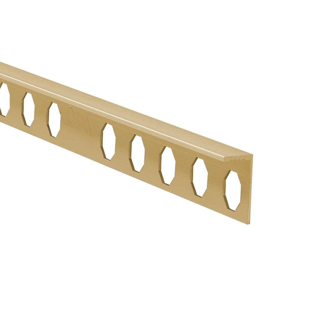 Novosuelo Matt Gold 3/8 in. x 98-1/2 in. Aluminum Tile Edging Trim - Hercitys