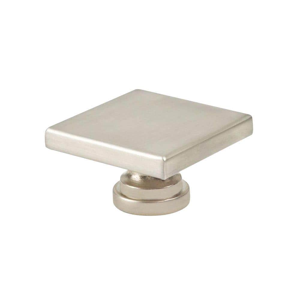 Italian Designs Collection 1.75 in. Satin Matte Nickel Square Cabinet Knob - Hercitys