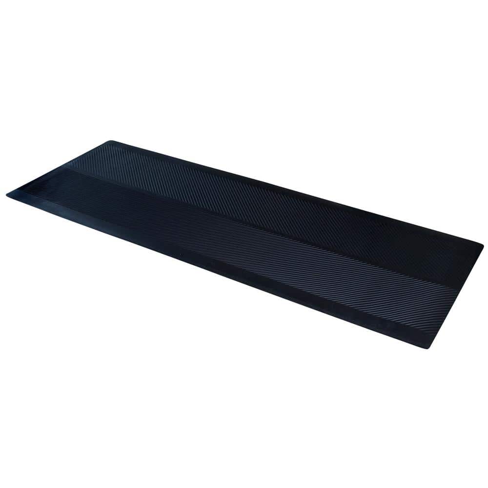 Indoor/Outdoor Black 27 in. x 240 in. Rubber Runner Rug - Hercitys