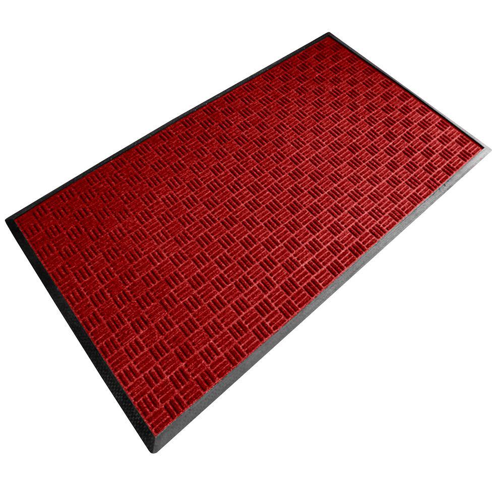 Crossbar Red 24 in. x 36 in. Commercial Entrance Mat - Hercitys