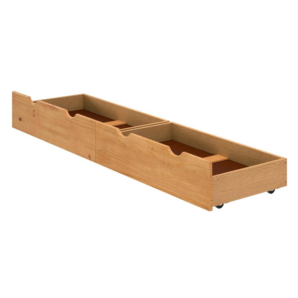Alaterre 37 in. W x 9 in. H Cinnamon Under Bed Storage Drawers (Set of 2) - Hercitys
