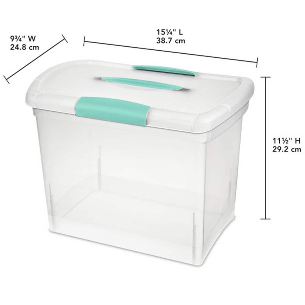 6.0 GA Large Nesting ShowOffs Portable Clear File Storage Box with Latches (18 Pack) - Hercitys