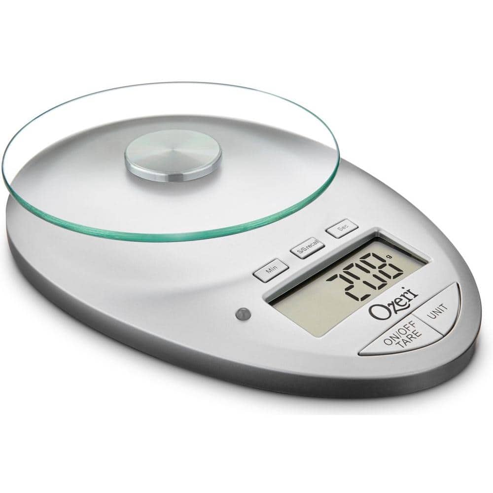 Pro II Digital Kitchen Scale with Removable Glass Platform and Countdown Kitchen Timer (1 g to 12 lbs. Capacity) - Hercitys