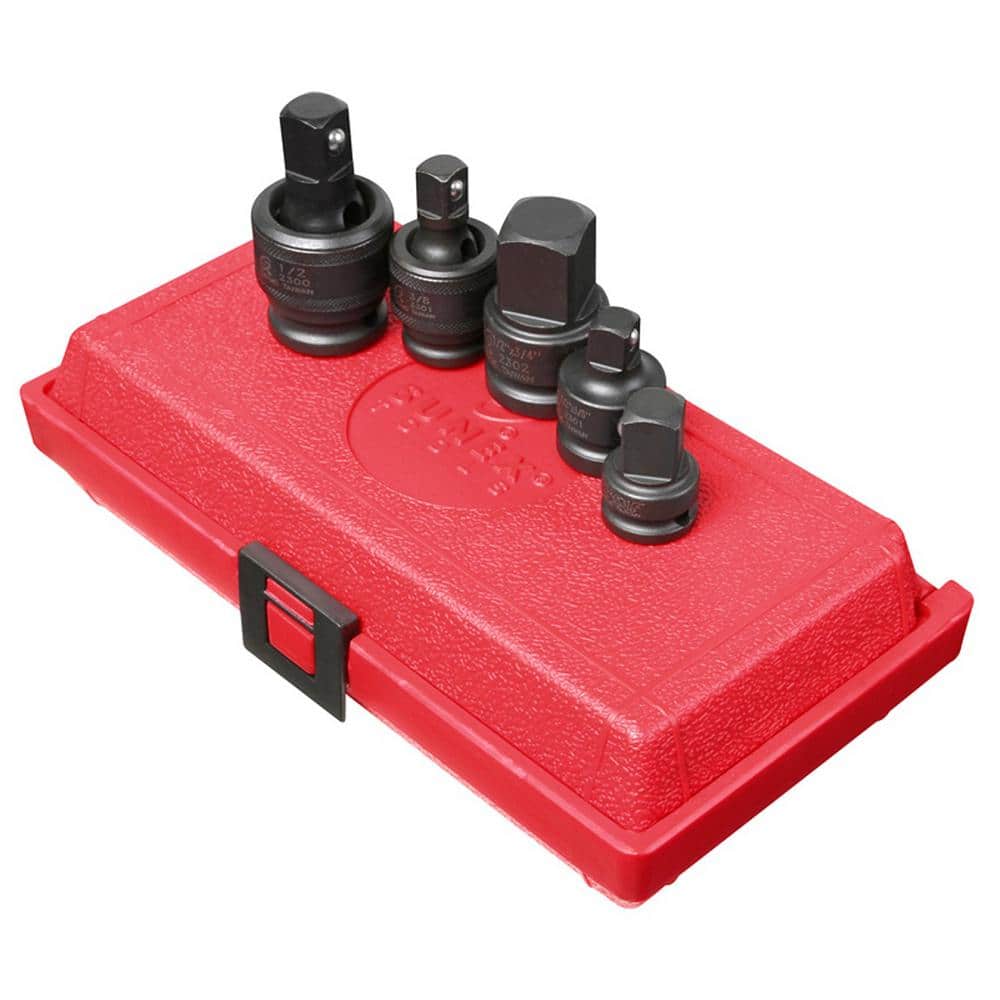 Impact Set 3/8 in. Drive 1/2 in. Drive Ada-Point Drive Univ Joint (5-Piece) - Hercitys