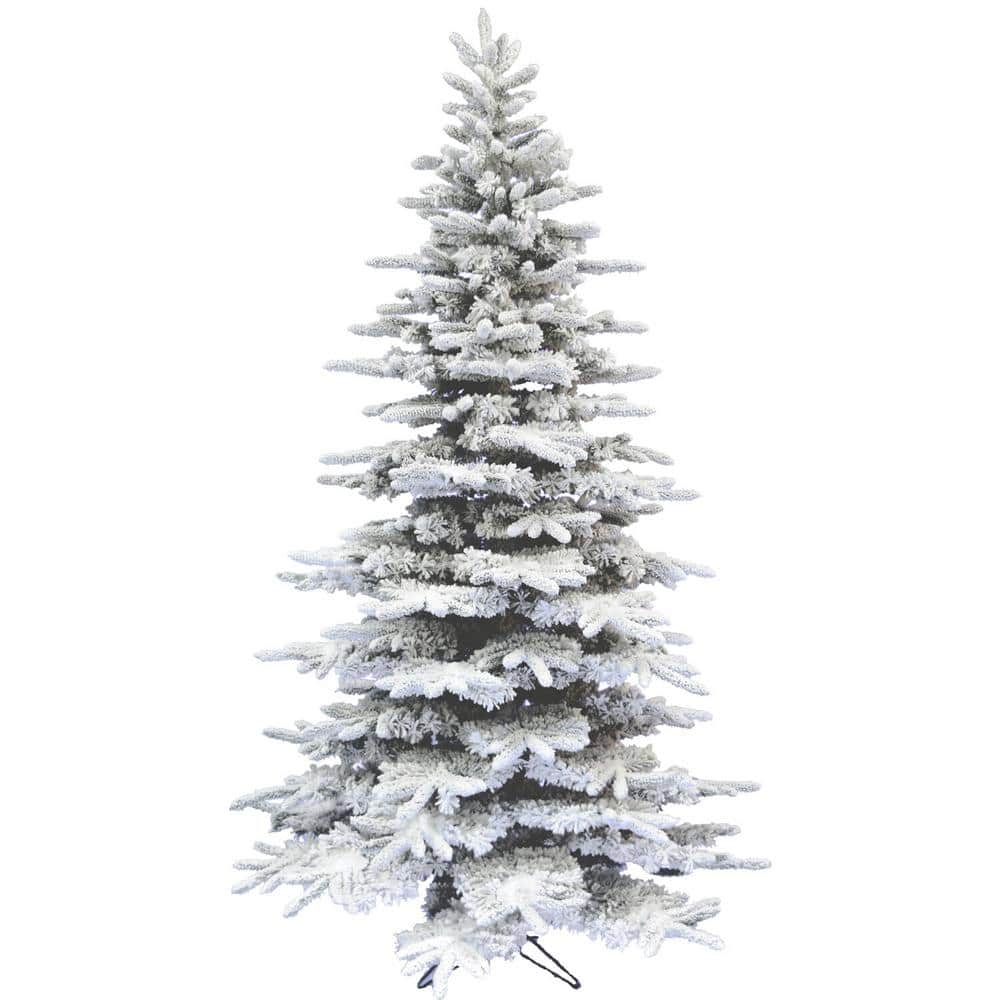 9.0-ft. Mountain Pine Snow Flocked Artificial Christmas Tree, No Lights - Hercitys