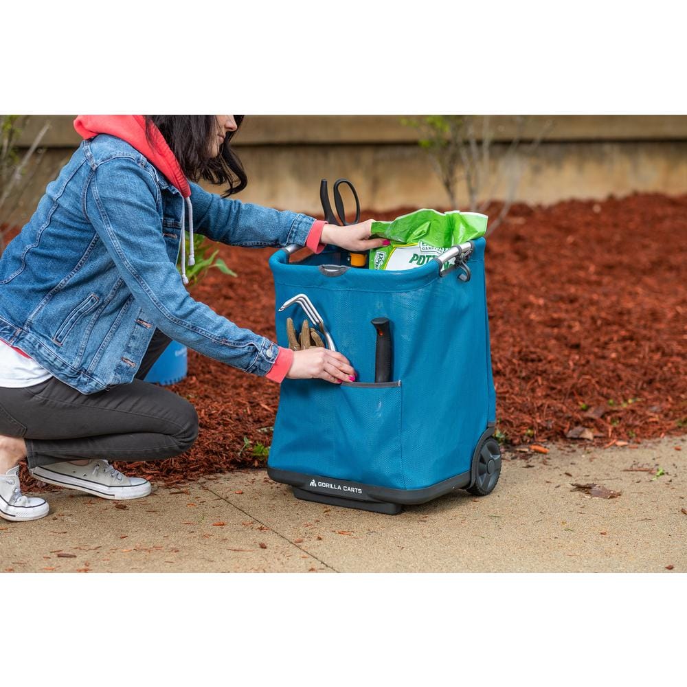 Soft-Sided Collapsible Folding Wagon Garden Cart, Lightweight, Weather-Resistant Breathable Fabric, Solid Rubber Wheels - Hercitys