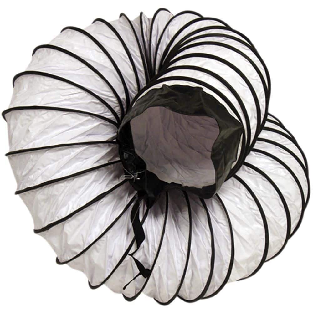 Air Ventilator White 8 in. D x 25 ft.Coil Flexible Ducting White - Hercitys