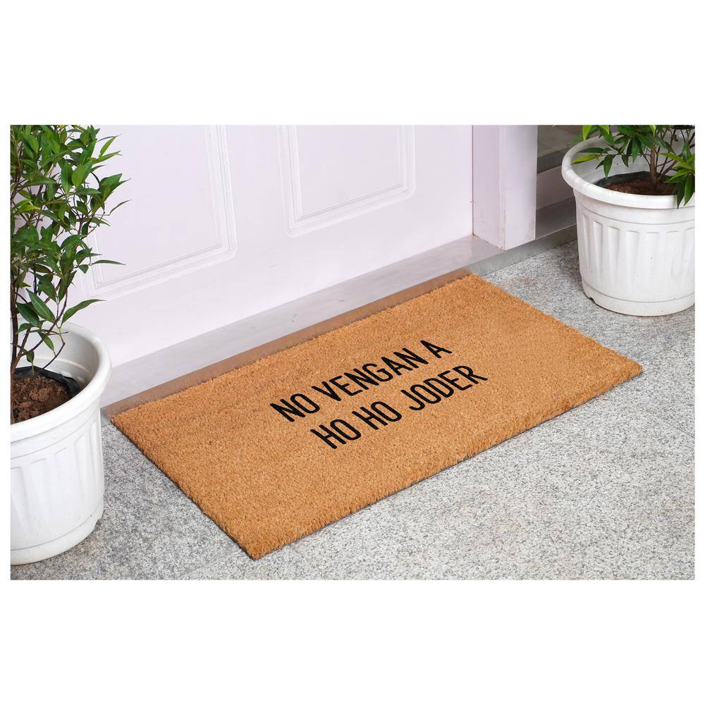 No Vengan a Ho Ho Joder Multi-Colored 17 in. x 29 in. Indoor or Outdoor Spanish Doormat - Hercitys