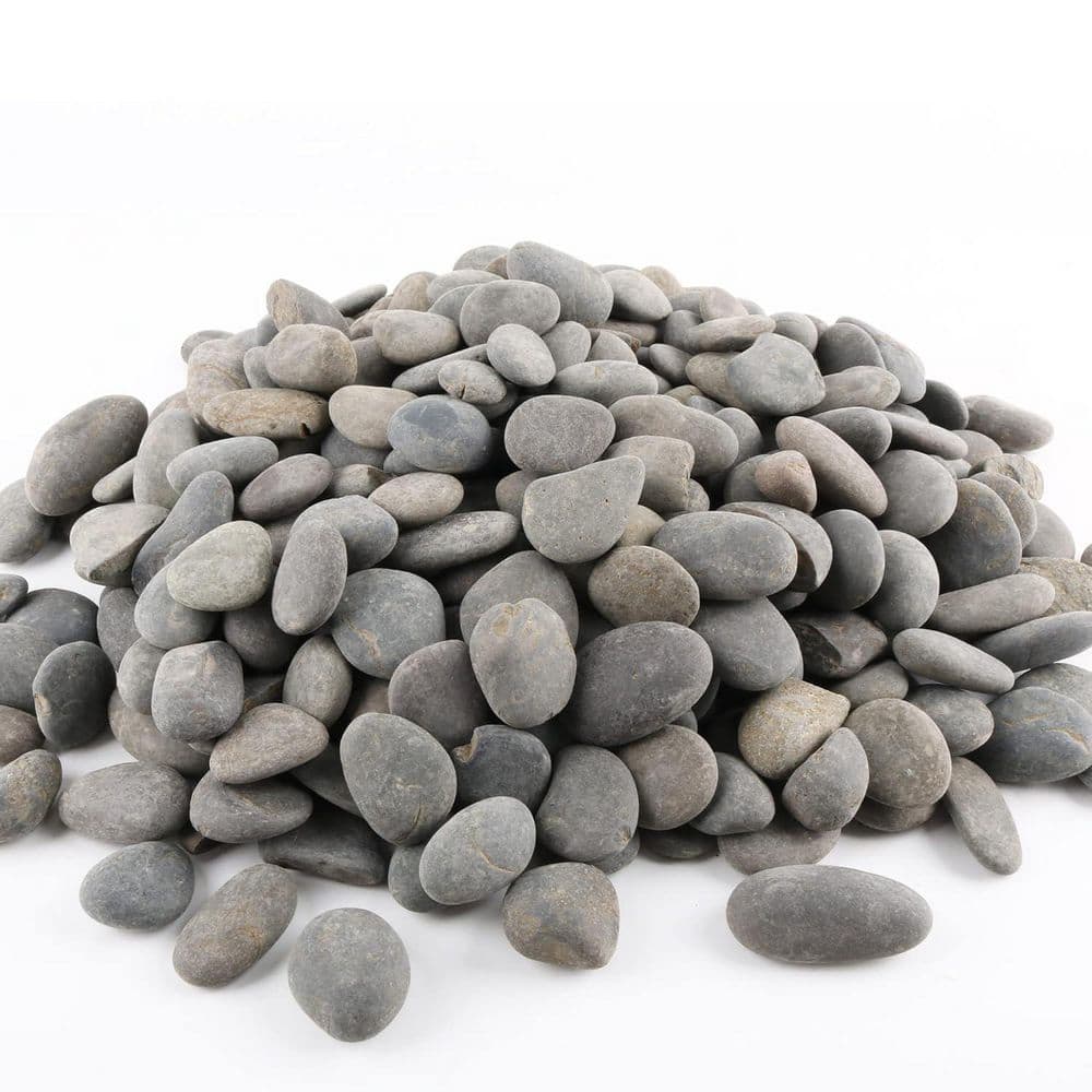 Natural River Rocks Gray Mexican Beach Pebble for Garden and Landscaping, 18 lbs. Bag - Hercitys