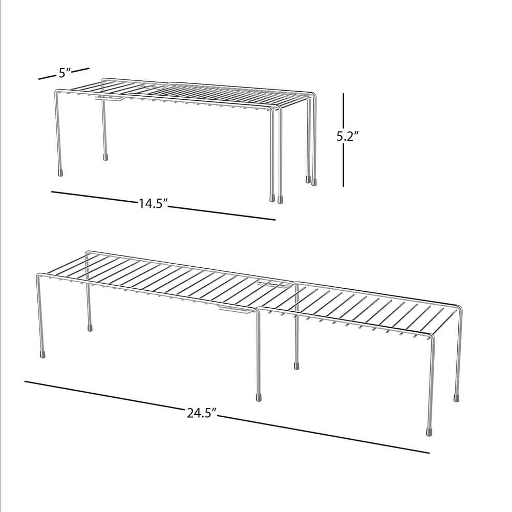 Chrome Expandable Storage Shelf Pantry Organizer - Hercitys