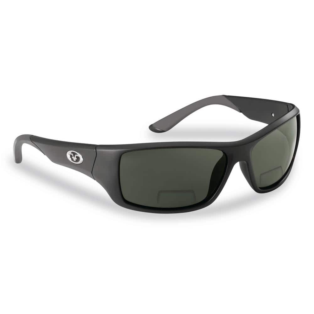 Triton Polarized Sunglasses in Black Frame with Smoke Lens Bifocal Reader 250 - Hercitys