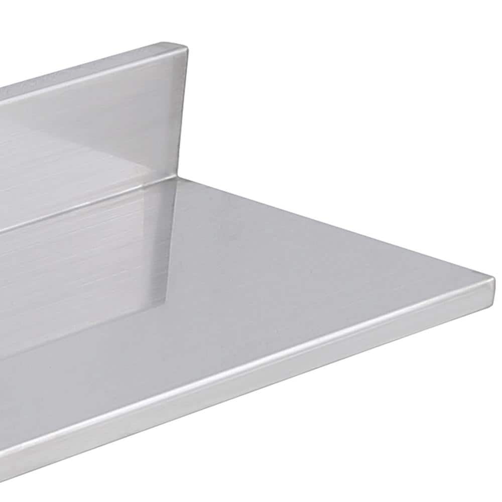 Stainless Steel Shelf 8.6 in. x 30 in. Wall Mounted Floating Shelving Heavy Duty Storage Rack Silver, 2-Piece - Hercitys