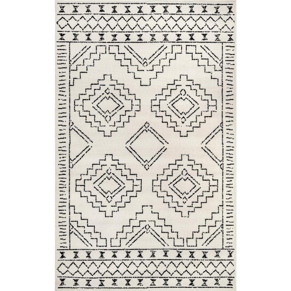Noa Tribal Moroccan Gray 9 ft. x 12 ft. Area Rug - Hercitys