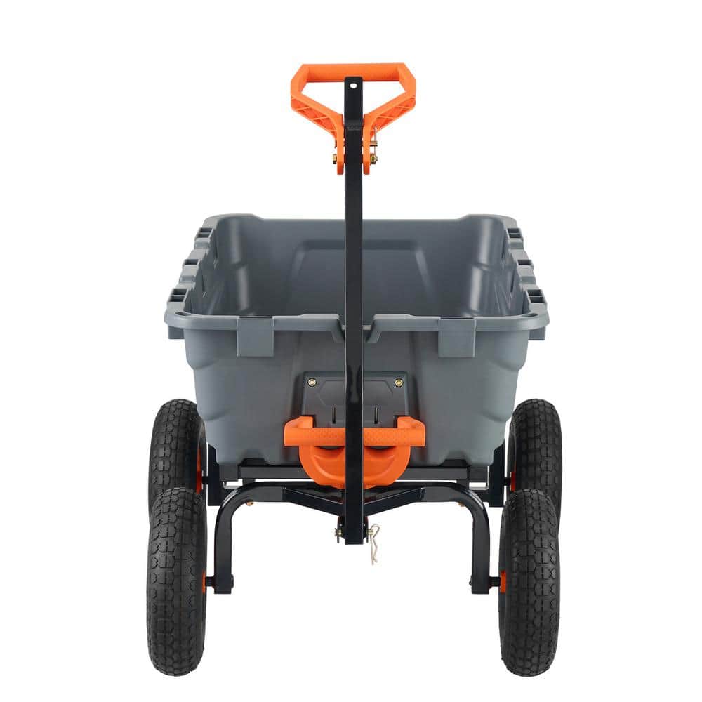 6.48 cu. ft. Steel Frame Poly Garden Dump Cart Dump Wagon Garden Cart Dump Cart 1200 lbs. Load Capacity Garden Cart - Hercitys