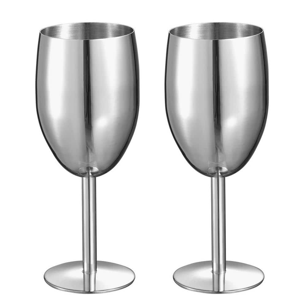 Jacqueline 8 oz. Stainless Steel Champagne Glass (Set of 2) - Hercitys
