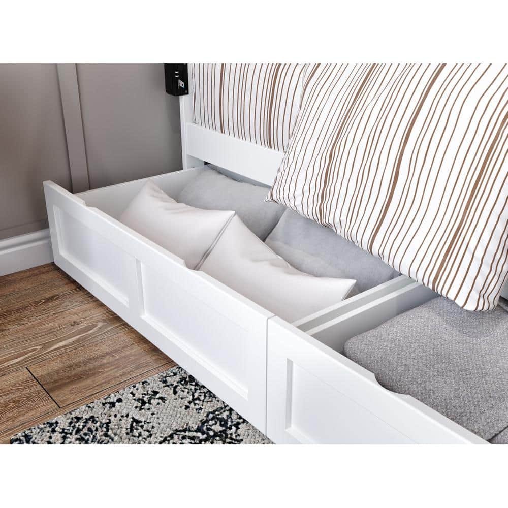 White Queen/King/Twin Extra Long Bed Drawer (Set of 2) - Hercitys