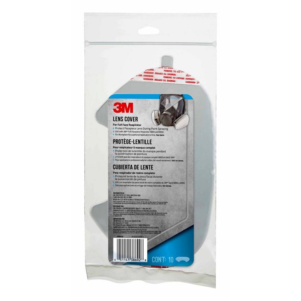 6000 Series Lens Cover for Full-Face Respirator (Case of 5,10-Packs) - Hercitys