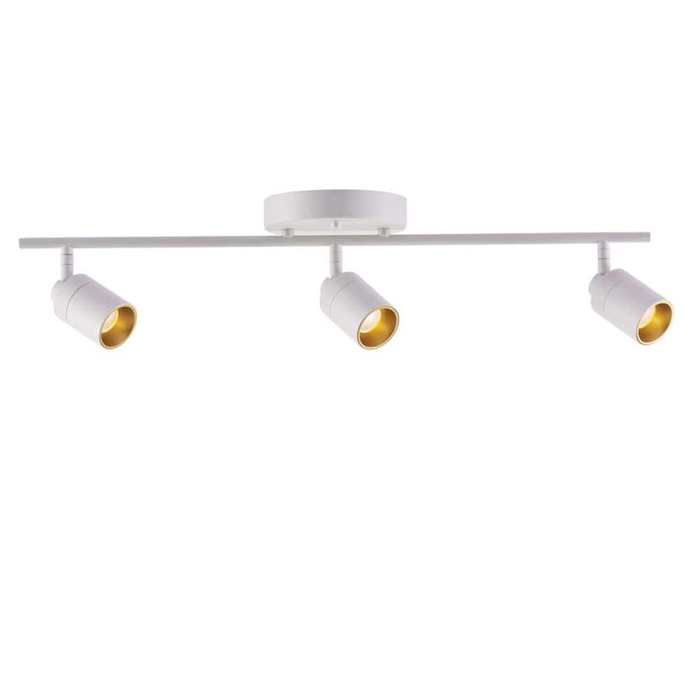 Shura 24 in. 3-Light Matte White Integrated LED Flush Mount Ceiling Light with Rotatable Heads, 3000K, 1470 Lumens - Hercitys