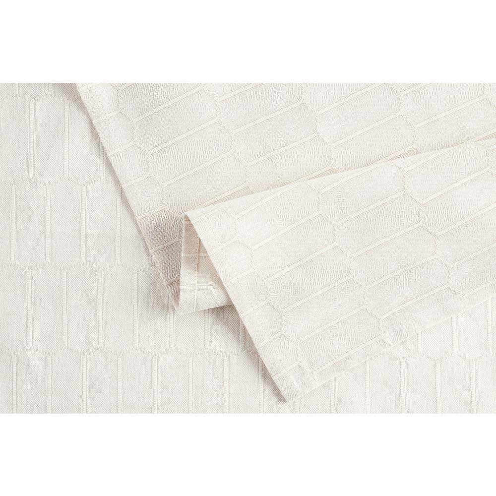 Honeycomb Modern Farmhouse 120 in. W x 60 in. L Beige Cotton Tablecloth - Hercitys