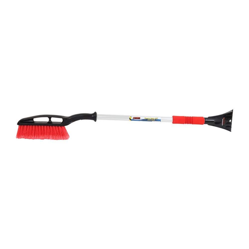 Heavy Duty 35 in. Snow Brush with Ice Scraper, Ergonomic Power Scraping Grip Design, Red/Black - Hercitys