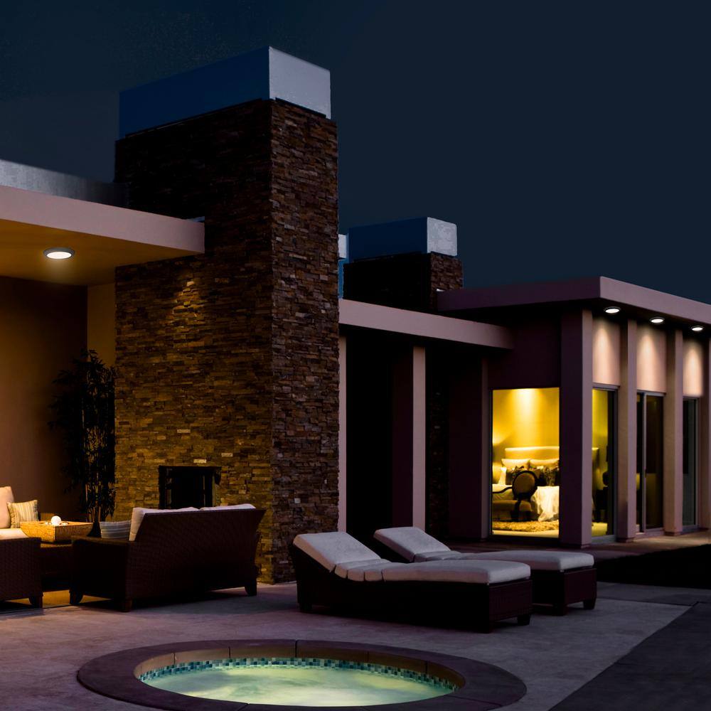 Ultra Slim Luxurious Edge-Lit 6.5 in. Round White Ceiling Light 4000K LED Easy Installation Flush Mount (4-Pack) - Hercitys