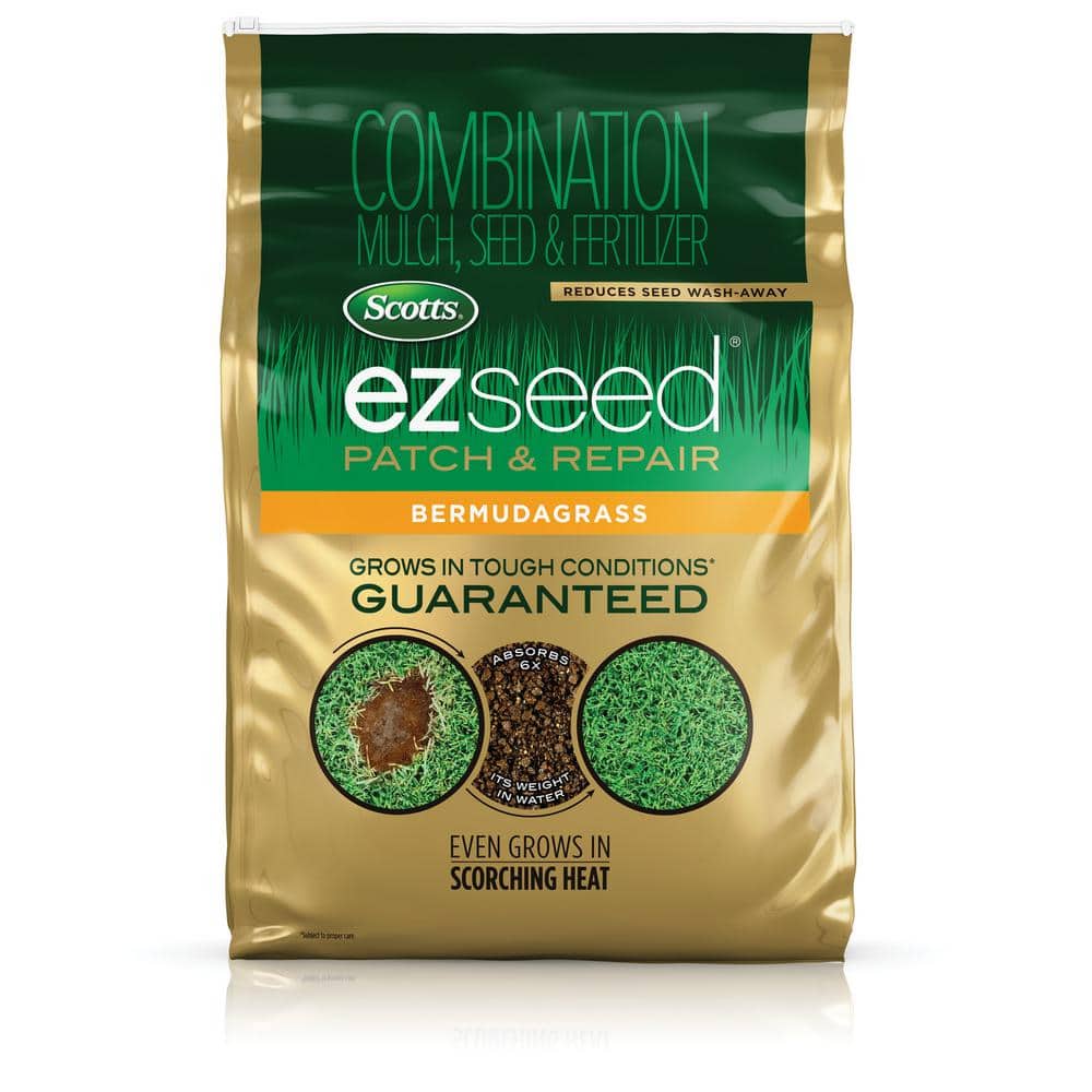 EZ Seed Patch and Repair Bermudagrass, 20 lbs., with Mulch, Bermudagrass Seed and Fertilizer Grows in Scorching Heat - Hercitys