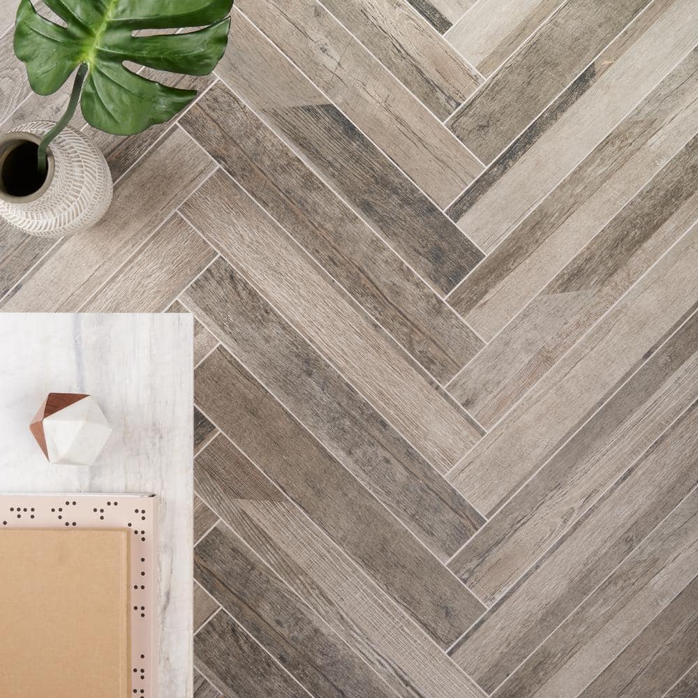 Numa Olive 3.93 in. x 24.01 in. Matte Porcelain Floor and Wall Tile (10.54 sq. ft./Case) - Hercitys