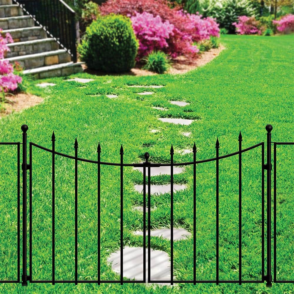 Empire/Westbrook 28 in. Black Steel Decorative Garden Fence Gate - Hercitys
