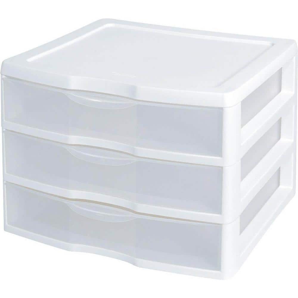 Wide Portable Countertop 3 Drawer Qt Desktop Storage Unit (6 Pack) - Hercitys