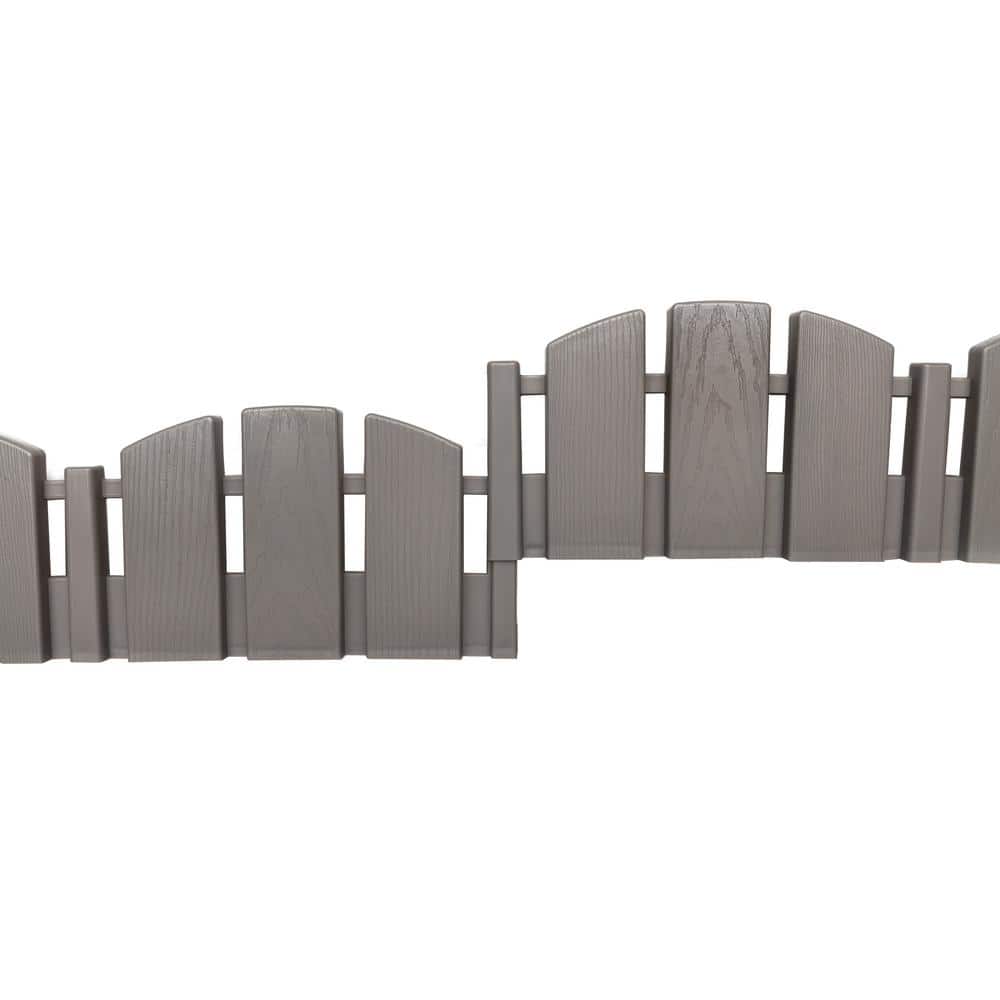 60 ft. x 4.5 in. Gray Decorative Adirondack No-Dig Plastic Landscape Edging Kit - Hercitys