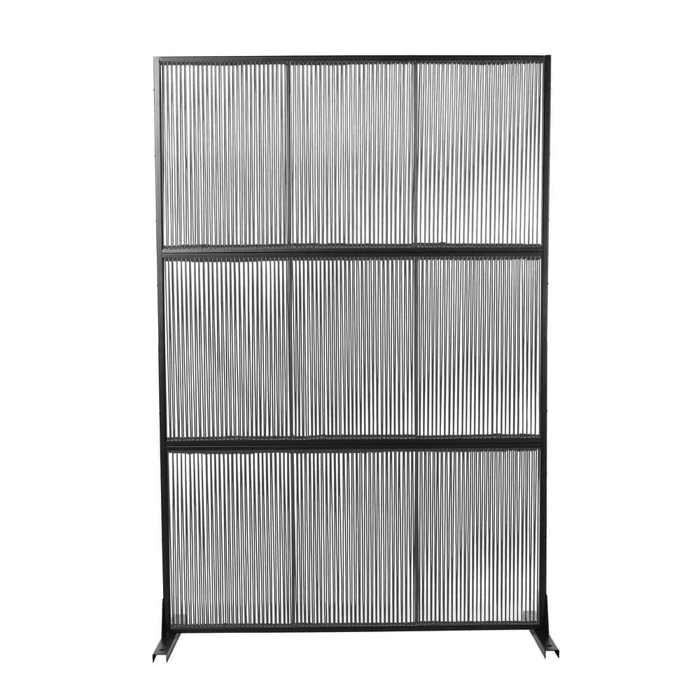 72.1 in. Metal Garden Fence Outdoor Privacy Screen Garden Screen Panels in Gray (1-Pack) - Hercitys