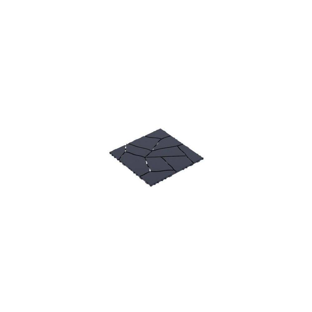 Stone Texture Plastic Floor Pavers 1 ft. x 1 ft. Patio Deck Tiles 0.8 in. H Interlocking Tiles in Gray (44-Pack) - Hercitys