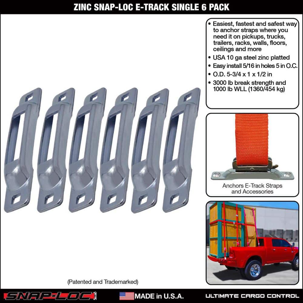 E-Track Single Strap Anchor Zinc (6-Pack) - Hercitys