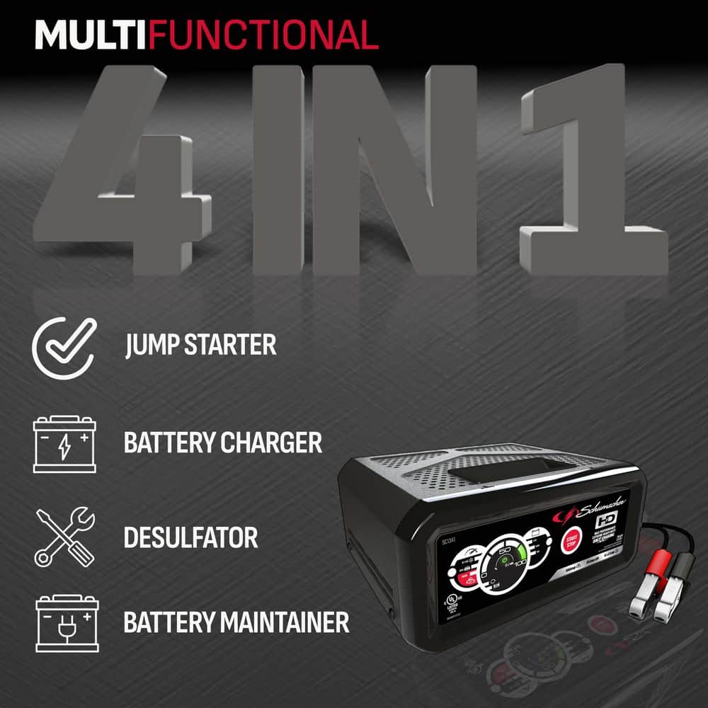 Automotive 4-in-1 12 Volt 100 Amp Fully Automatic Battery Charger and Engine Starter - Hercitys