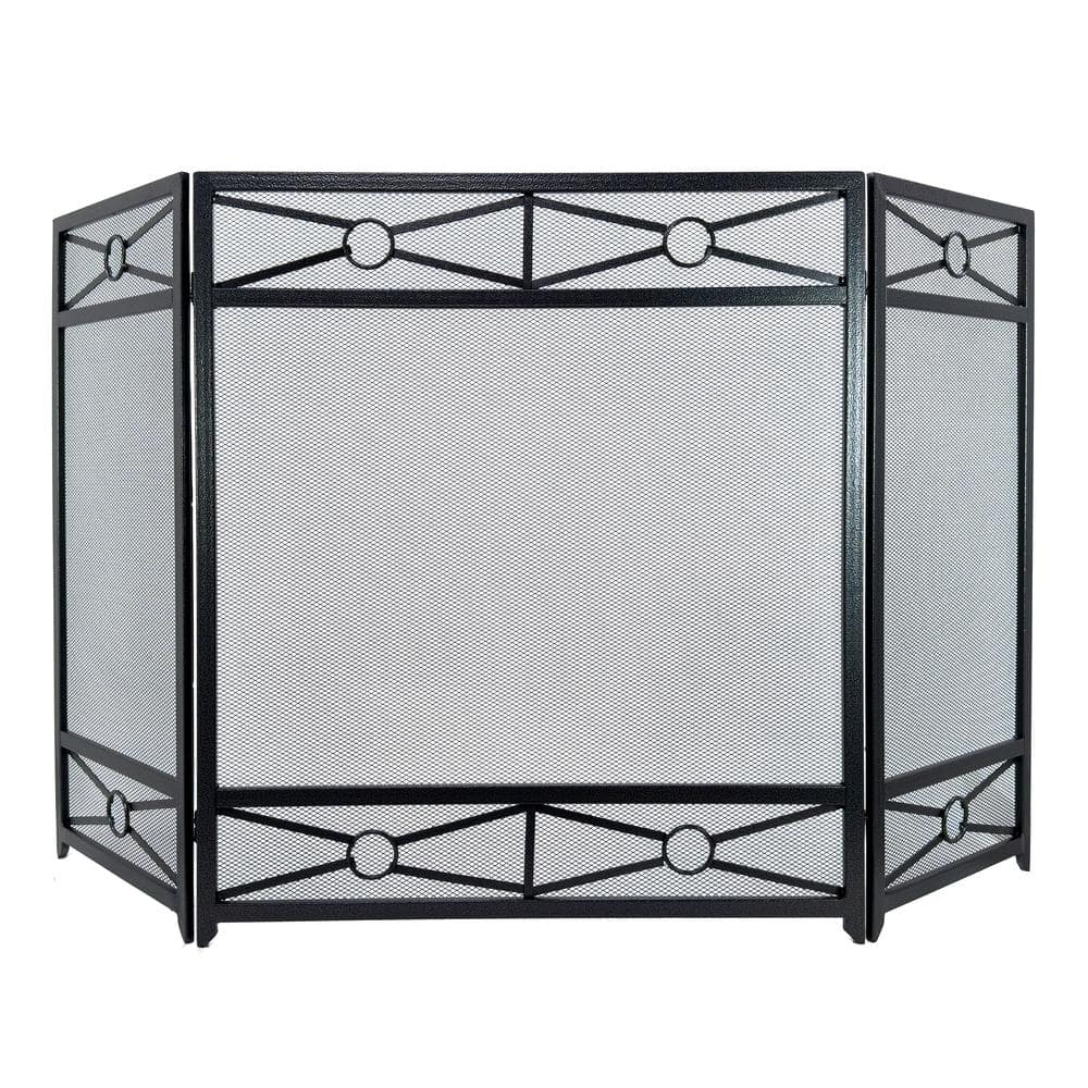 Sheffield 3-Panel Fireplace Screen in Vintage Iron - Hercitys